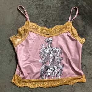skeleton crop tank top